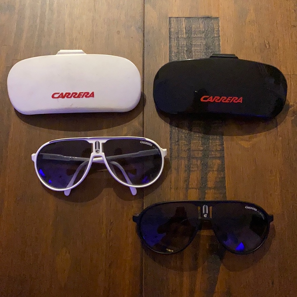 Carrera Champion Sunglasses White + Black